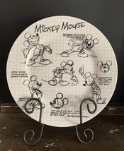 (1) Disney Sketch Book Mickey Mouse Black White Dinner Plate 10.5”  New - £16.51 GBP