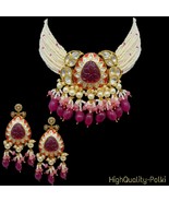 VeroniQ Trends-Bollywood Style Polki Kundan Choker With Carved Stones Ne... - $208.11 CAD