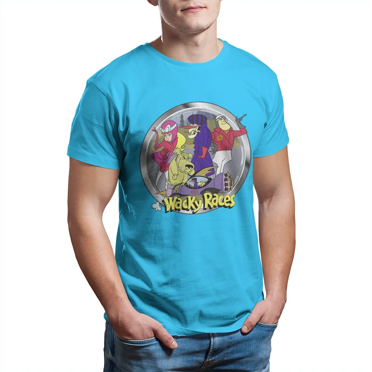 House Home Wacky Races 70s Cartoon Characters  Men&#39;s T Shirt Glen Evans ... - £20.45 GBP