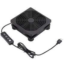 Upgraded 120Mm 5V Usb Powered Pc Router Fan With Speed Controller High Airflow C - £22.37 GBP