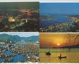 4 Hong Kong Postcards Victoria Harbor Aberdeen Sun Set by K P Yuen  - $9.90
