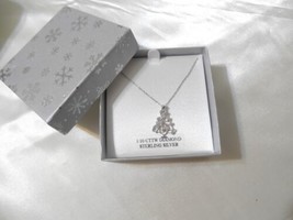 Department Store 18&quot;925 SS Christmas Tree Diamond Pendant Necklace HL601$100 - £32.46 GBP