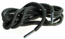 45&quot; Black rOund Thick Hiking or Work BOOT LACES 5 6 Eyelets Braided Cord... - $15.79