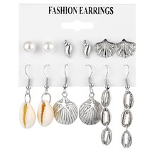 FAMSHIN Vintage Ocean Shell Starfish Earrings Set For Women 2021 New Boho Drop D - $8.99