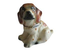 Vtg Springer Clumber Cocker Spaniel Puppy Dog Figurine Japan 3.5&quot; w/ Tag Sitting - £15.97 GBP