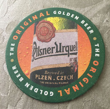 Drink Coaster Pilsner Urquell Beer Hard Cardboard 4” Diameter Round - £1.43 GBP
