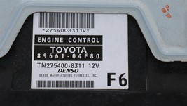 Toyota Engine Control Unit Module ECU ECM PCM 89661-04F80 image 2