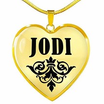 Jodi v01-18k Gold Finished Heart Pendant Luxury Necklace Personalized Name Gifts - £39.46 GBP