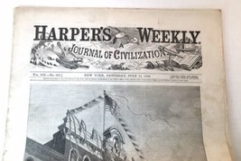 Original Harper&#39;s Weekly Magazine July 11, 1868 w/ Winslow Homer&#39;s 4th o... - $70.00