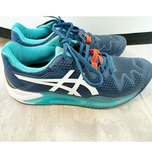 Asics Gel Resolution 8 Mens Mako Blue Tennis Shoes Sneakers 1041A079-401 Sz 6.5 - £59.13 GBP