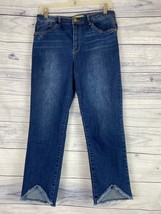 Democracy Flex-ellent Denim Jeans Womens 8 Raw Hem 5 Pocket Cotton Blend... - £14.15 GBP