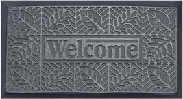 Durable Natural Rubber Front Door Mat - Indoor Outdoor Doormat - 30”x18” Grey - £26.13 GBP