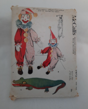 VTG 50s McCall&#39;s Pattern 1972 Clowns &amp; Alligator Pajama Bag Complete w/ ... - £19.74 GBP