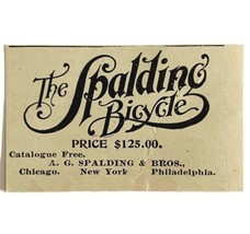 Spalding Bicycles 1894 Advertisement Victorian LB Manufacturing Bikes #5... - $12.50