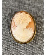 Old Shell CAMEO Brooch Pendant Silver Frame - Pretty Girl - Old Rollover... - $3,675.57 MXN