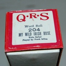 QRS Player Piano Word Roll 204 My Wild Irish Rose Frank Milne - $29.99