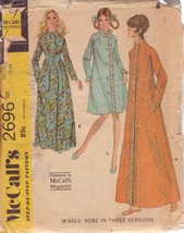Mc Call's Pattern 2696 Size Medium Misses' Robe In 3 Variations - $3.00
