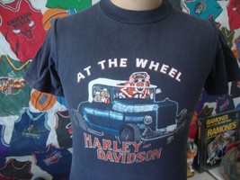 Vintage 80s Harley Davidson Motorcycle Hawg At The Wheel T Shirt S - £187.36 GBP