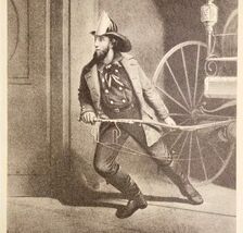 1952 The American Fireman Plate Lithograph Art Print Currier &amp; Ives DWLL17 - $13.50