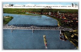 Memphis and Arkansas Bridges Memphis Tennessee TN Linen Postcard R13 - £3.02 GBP