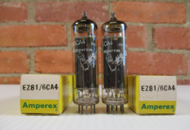 Amperex EZ81/6CA4 Vacuum Tubes Bugle Boy Matched Pair TV-7 Tested Strong - $95.00