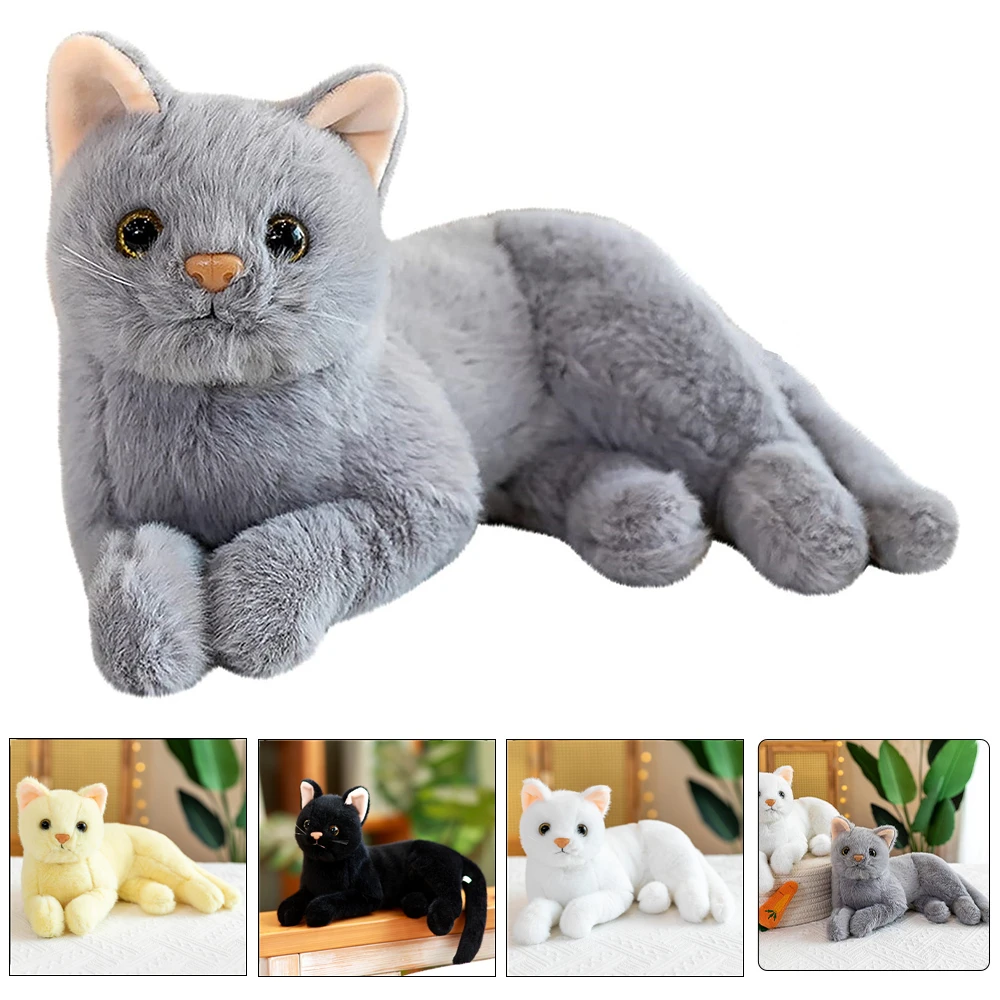30-40cm Simulation Animal Cartoon Doll Plush Toy Cat Plaything Stuffed Animal - £22.31 GBP