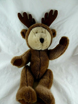 Teddy Bear plush in Reindeer Costume by Galerie 15" Beanbag fill Christmas toy - $14.25