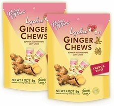 5 PACK PRINCE OF PEACE GINGERLYCHEE CHEWS CANDY SWEET &amp; SPICY CHEWY ORGANIC - $24.75
