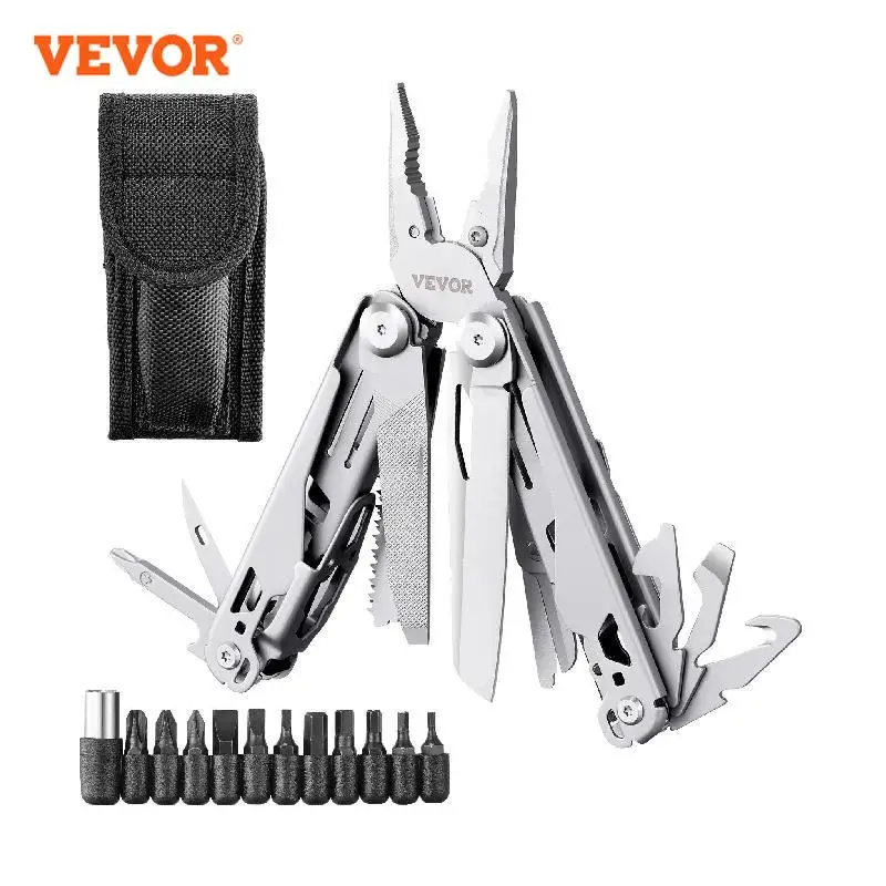 VEVOR 16 17-In-1 Multitool Pliers Multi Tool Pliers Cutters Knife Scissors Ruler - £25.80 GBP+