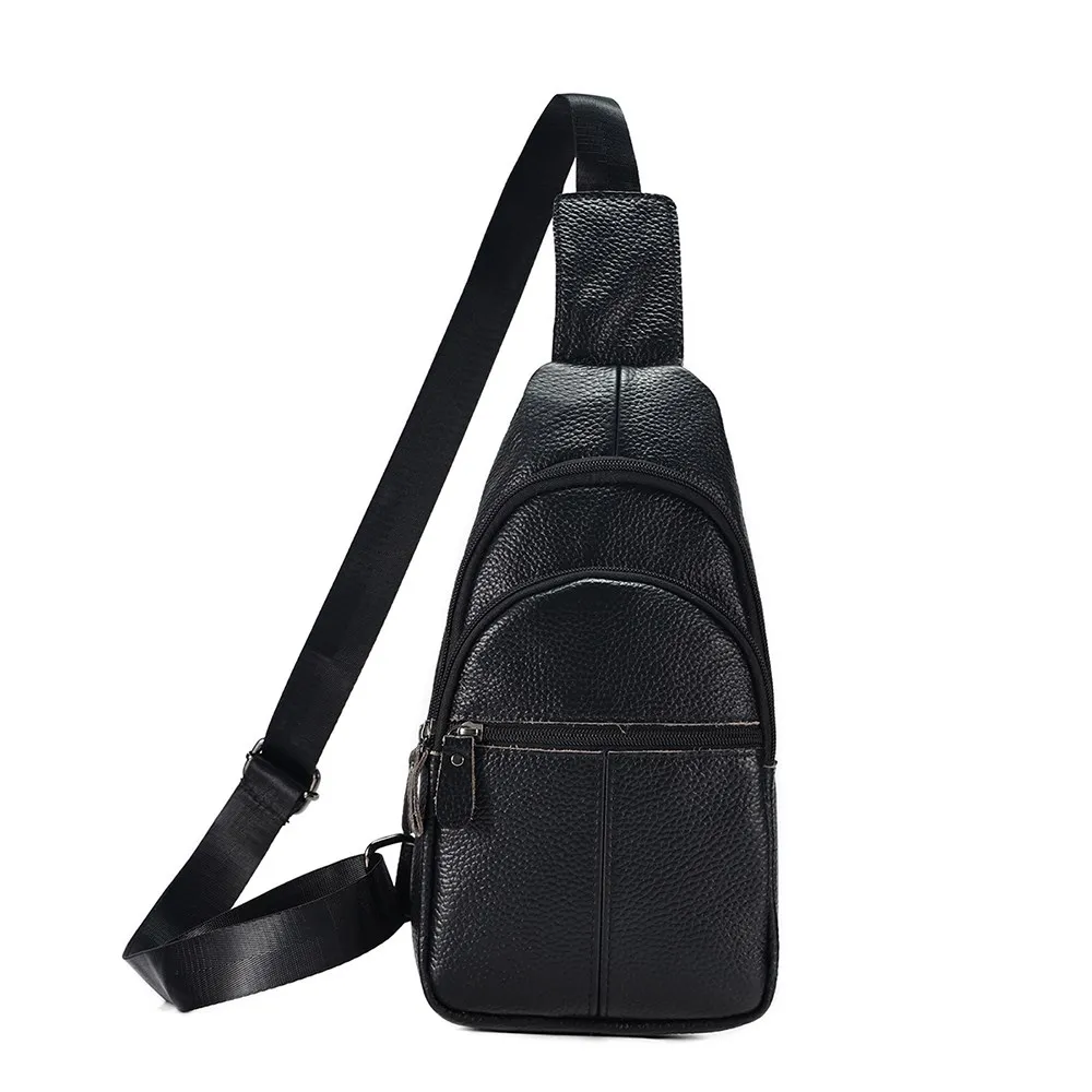 JOYIR Genuine Cowhide Leather Male Travel Chest Pack Casual Shoulder Bag... - $31.74