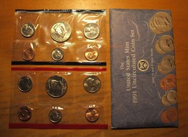 1991 United States MINT SET - 10 COIN SET WITH ENVELOPE - $14.95