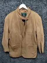 VTG Orvis Leather Hacking Suede Blazer Jacket Adult XL Soft Brown 2 Button - £128.45 GBP