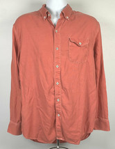 Tommy Bahama Jeans Island Crafted Button Front Shirt Mens Large Orange Cotton - £19.40 GBP