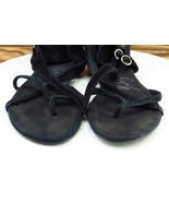 Blowfish Sz 7 M Black Strappy Fabric Women Sandals - £15.53 GBP