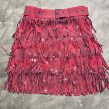 Women High Waist Belt Skirt  Pink Multi Layer Heavy Drilling Rhinestones Skirts - £71.12 GBP+