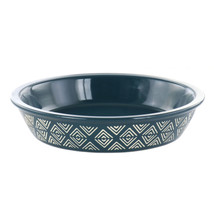 Laurie Gates 10 Inch Wax Relief Stoneware Tierra Pie Dish in Blue - $51.49