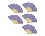 5pcs Orchid Paper Fans Lot of 5 Five Folding Hand Fan Lt Purple Wedding ... - $8.95