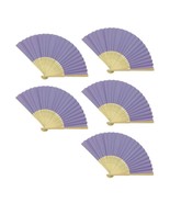 5pcs Orchid Paper Fans Lot of 5 Five Folding Hand Fan Lt Purple Wedding ... - €7,77 EUR