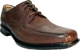 CLARKS VERRO REAL Men&#39;s Brown Leather Oxford Shoes, 62118 - £64.09 GBP