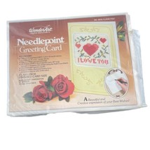 Wonderart Needlepoint Greeting Card Kit 6979 Embroidery I Love You Valen... - $19.27