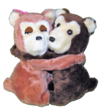 1978 Dakin Hugging Bears Vintage Arctic Circle Exclusive Plush Boy Girl Tan Toys - £12.58 GBP