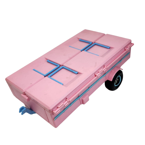 VINTAGE 1986 MATTEL HEART FAMILY BARBIE POP UP PINK CAMPING TRAILER CAMPER TENT - $132.05