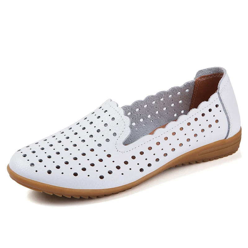 Summer Women Fashion Casual Shoes Leather Slip-on Flats Loafers Ladies Designer  - £192.17 GBP