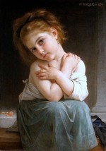 Art oil painting Adolphe William Bouguereau The Chilly Girl hand painted canvas - £55.97 GBP