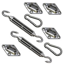 8 PC M6 HARDWARE KIT FOR SQUARE / RECTANGLE SHADE SAILS Solid Stainless ... - $25.99