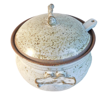 Vintage Pulick Studio Pottery Stoneware Soup Tureen Bowl Art Primitive  - $39.59