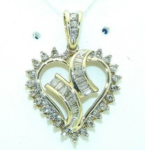 1/2 Ct Diamond Heart Pendant Real Solid 10 K Gold 2.6 G - £228.77 GBP