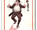 Comic Drunk Man With Balloons Thinks He&#39;s A Bird-Man UNP DB Postcard S4 - $6.09