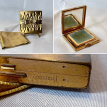 Vtg Gourielli Helena Rubinstein Compact Gold Tone Mirrored Powder Box In... - £39.38 GBP