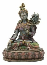 Bodhisattva White Tara Meditating Statue Buddha Of Compassion And Healing - £28.14 GBP